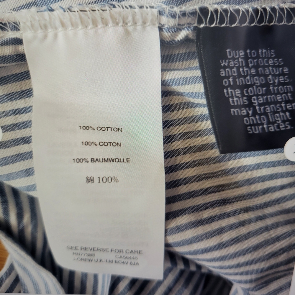 (SEA) Madewell Light Blue and White Striped Wrap Blouse - Picture 10 of 13